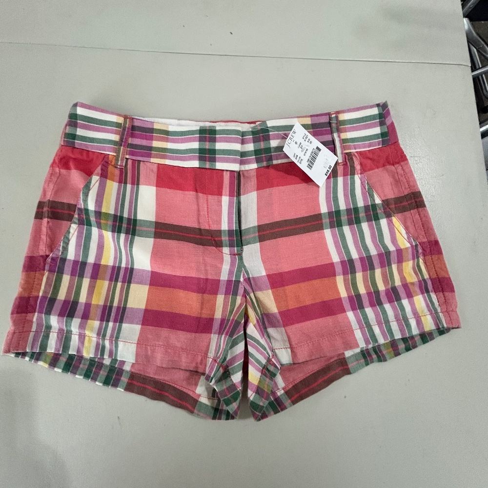 New J Crew plaid shorts size 00